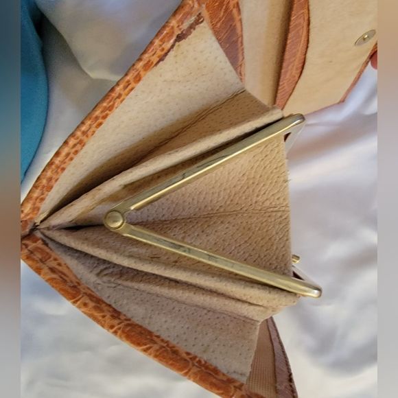 Vintage Croc Embossed Leather Envelope clutch/wallet - Picture 5 of 9